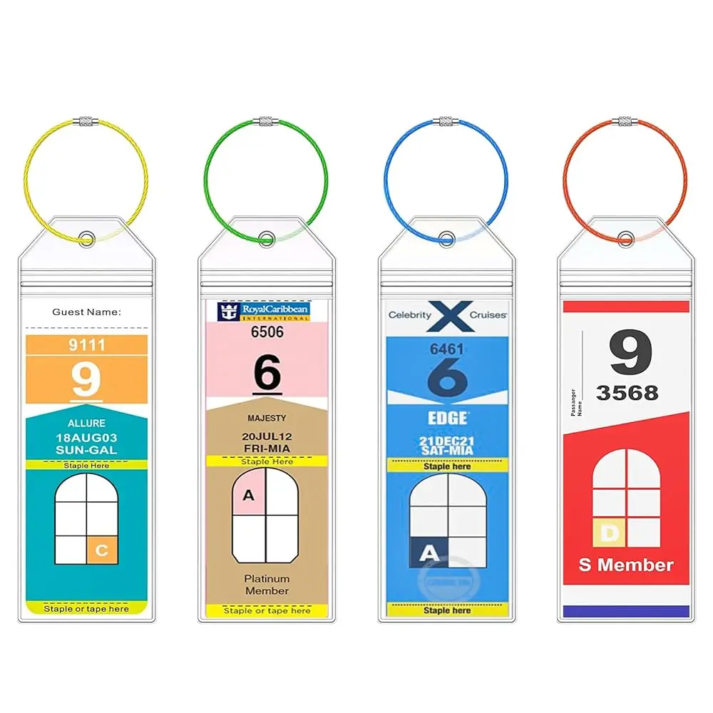 

Free ShippingCruise Luggage Tags, Cruise Tags Holders with Steel Loops Clear Cruise Luggage Tags for Cruise Ships Fits All Roya