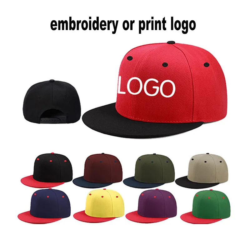 تخصيص فارغة شقة حافة قبعة بيسبول الرجال الهيب هوب Snapback قبعة الشمس النساء في الهواء الطلق طباعة شعار مطرز قناع قبعة الشارع الشهير