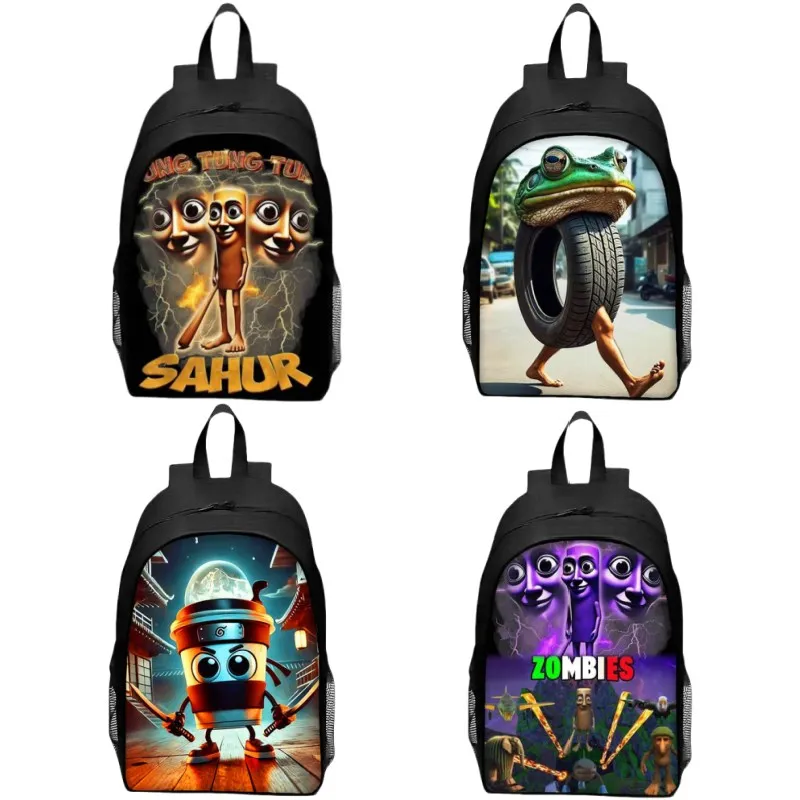 

Funny Tralalero Tralala Backpack Tungtung Sahur Brainrot Kids School Bags Children Outdoor Sport Rucksack Boys Gift
