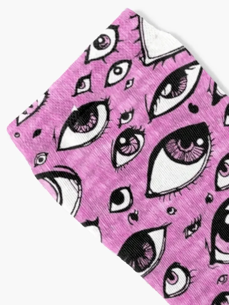 Chaussettes aux yeux roses pour hommes et femmes, marque de créateur, à la mode, nouvel an