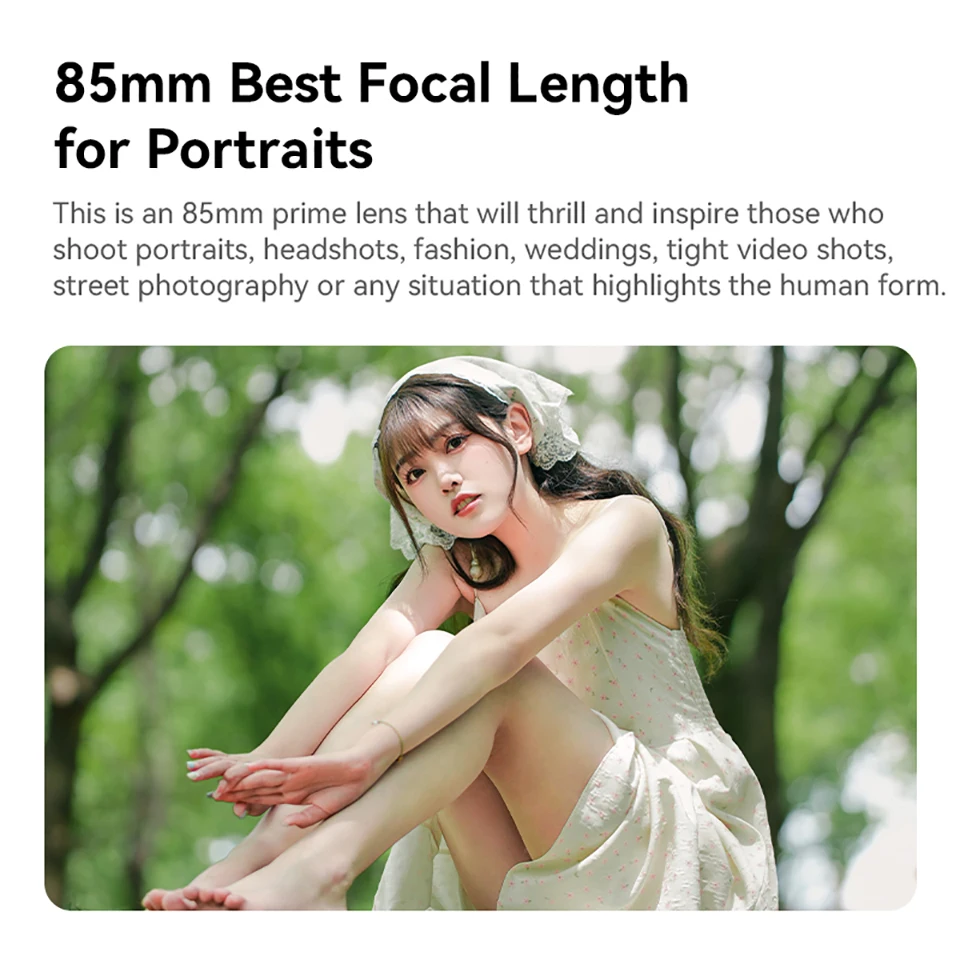 7Artisans AF 85mm F1.8 STM Full Frame Medium Telephoto Portrait Lens Large Aperture Sony E mount Lens for Video Shooting