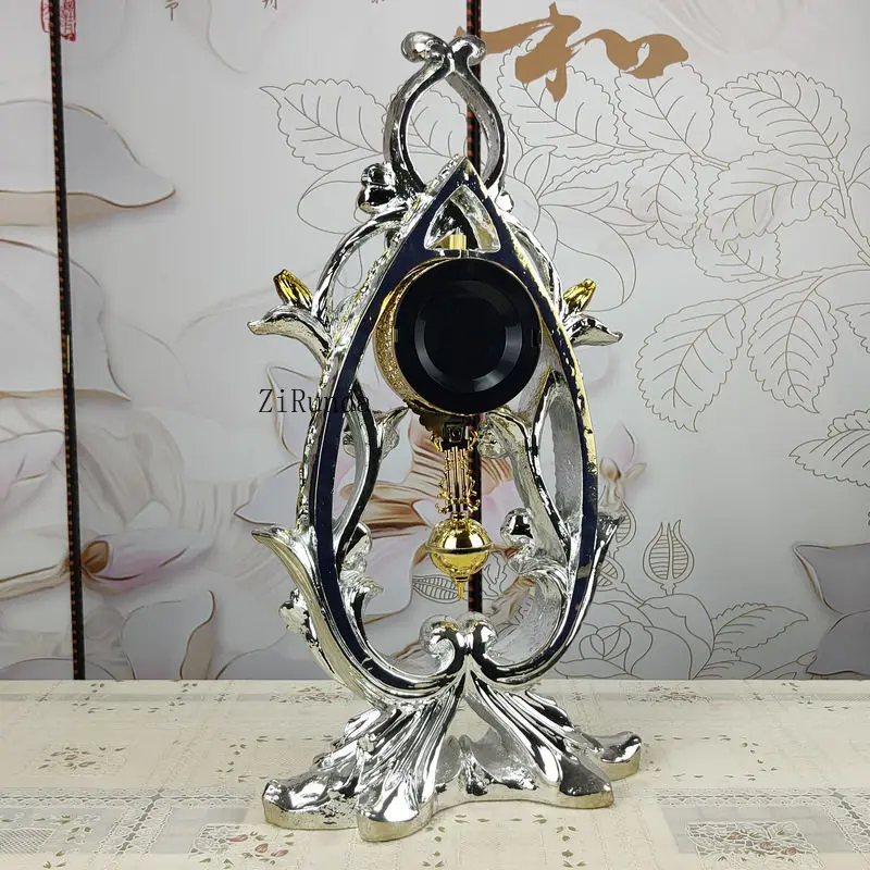 Fotografia 4: Relógio de mesa retrô para sala de estar, relógio de mesa com balanço, relógio decorativo para mesa de cabeceira do quarto.