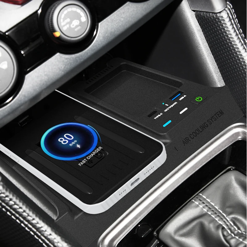 Car Center Console Wireless Charger Wireless Charging Plate Accessories Parts For Subaru Forester 2019-2022