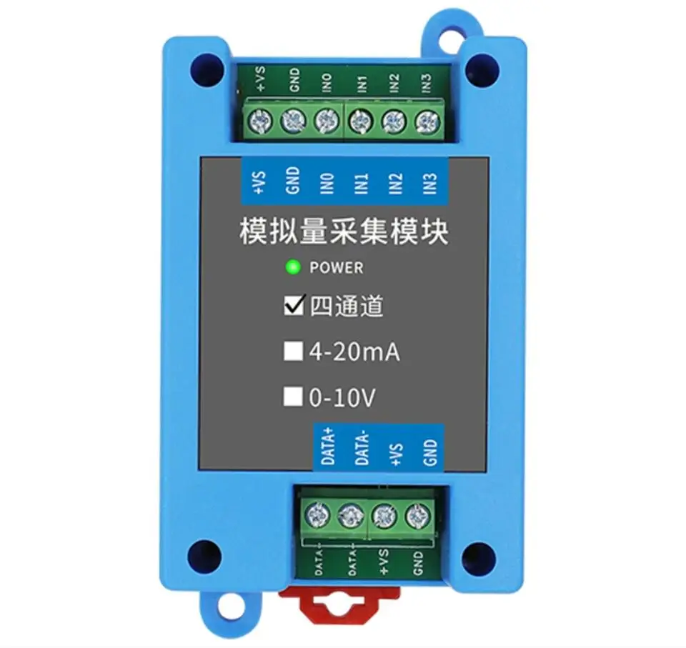 Current Analog 4-20mA to RS485 Data Acquisition Module AI Channel Expansion Analog-to-Digital Conversion Serial Communication