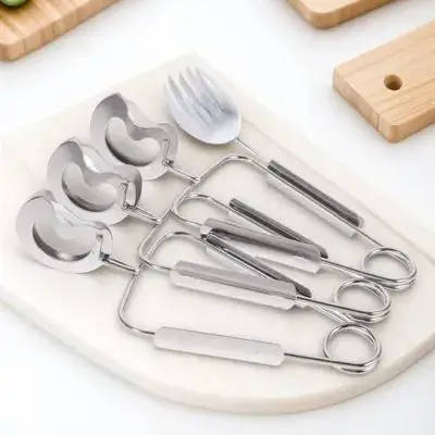 

3Pcs Kitchen Serving Tong Stainless Steel Snail Tong Spring Food Clamp Ergonomic Design Safety Environmental Protection