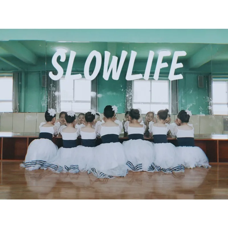 Adult Professional Ballet Performance Costume - Ballet Fairy Bubble Sleeve Dress - Children's White Chiffon Puff Skirt