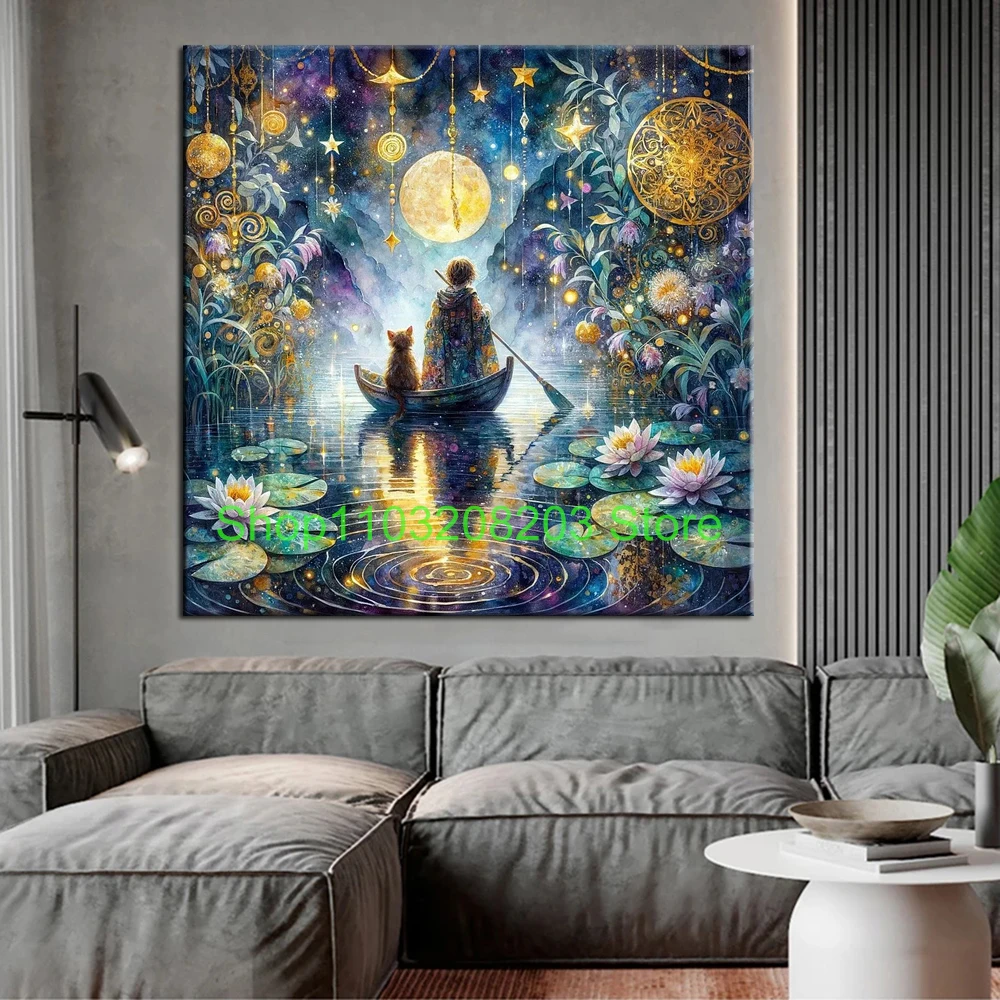 DIY Diamond Painting New 2024 Cross Stitch Kit Water Lilies and Cats Picture Mosaic Diamond Embroidery Home Decoration