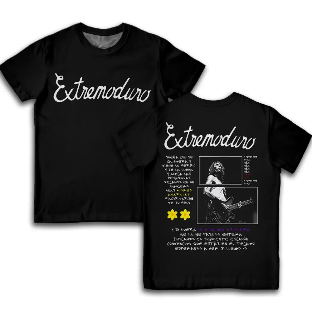 Rock Band Extremoduro Print T-Shirt Summer Men's Breathable Casual Short-Sleeve Shirt Street Hip Hop Loose Crew Neck Top S-5XL
