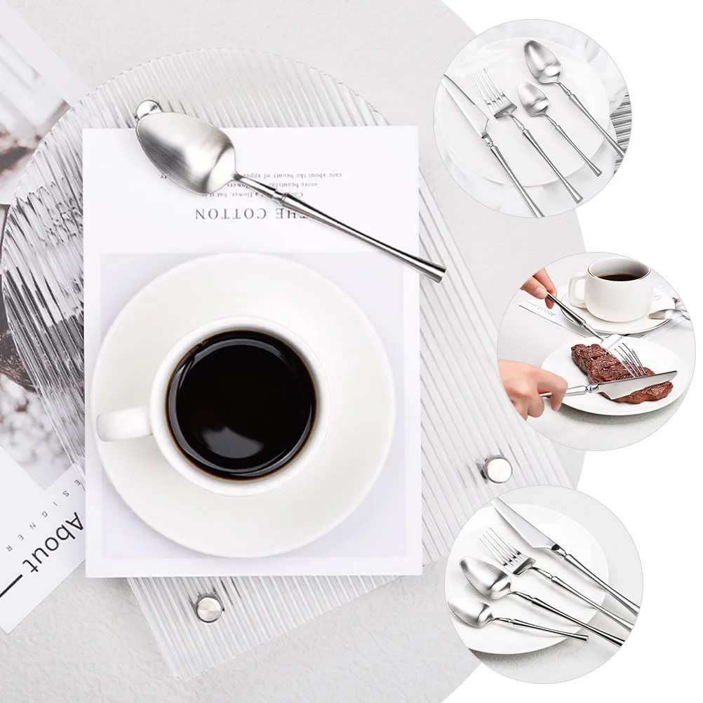 

1 комплект посуды из нержавеющей стали, устойчивый к ржавчине столовый посуда для ресторана, кухни, стейка, вилка, ложка, резак, посуда