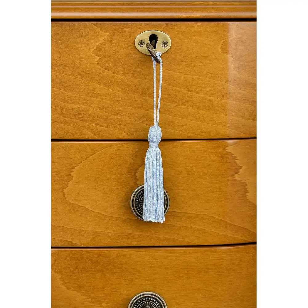 خزانة مجوهرات ذات قفل روماني من Hives and Honey - منظم 8 أدراج مع مرآة وخطافات قلادة جانبية ولفائف حلقية ومضادة للتشويه