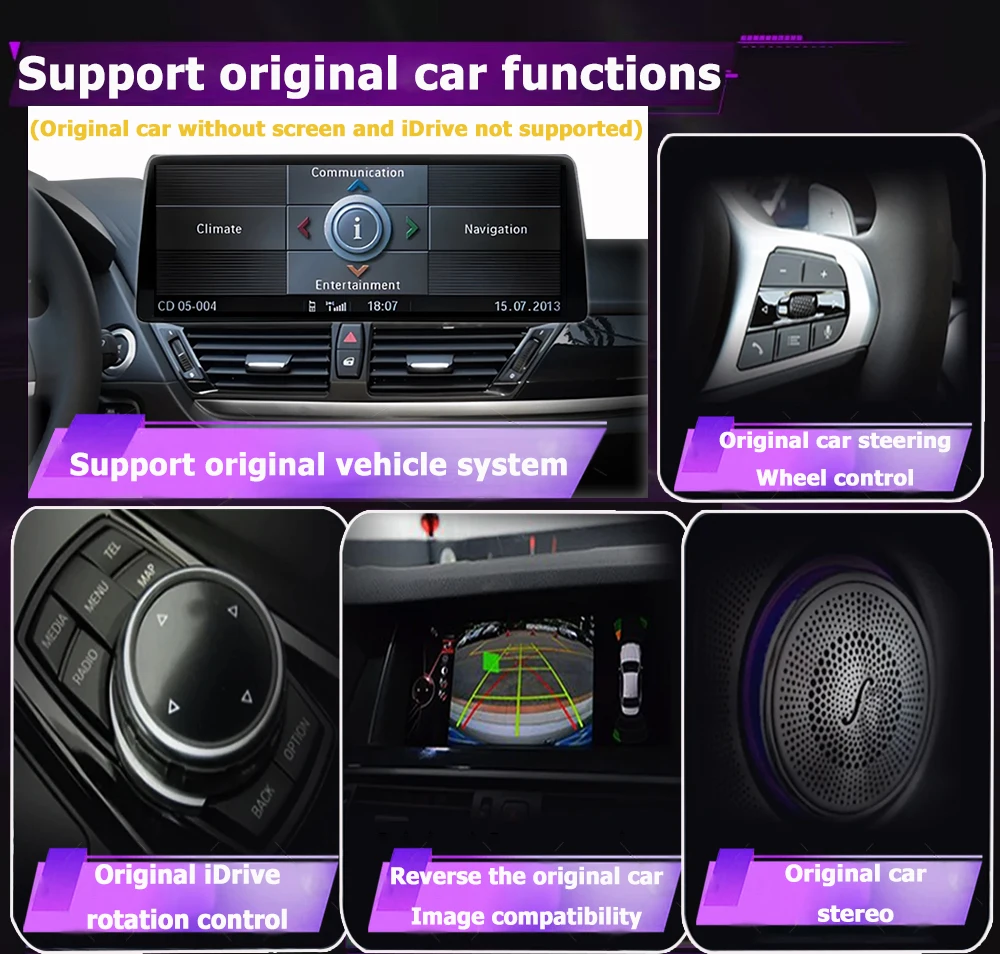 Android 16 For BMW X3 X4 F25 F26 2011 2012 2013 - 2019 CIC NBT EVO System GPS Car Audio Video Multimedia Player WiFi BT Carplay