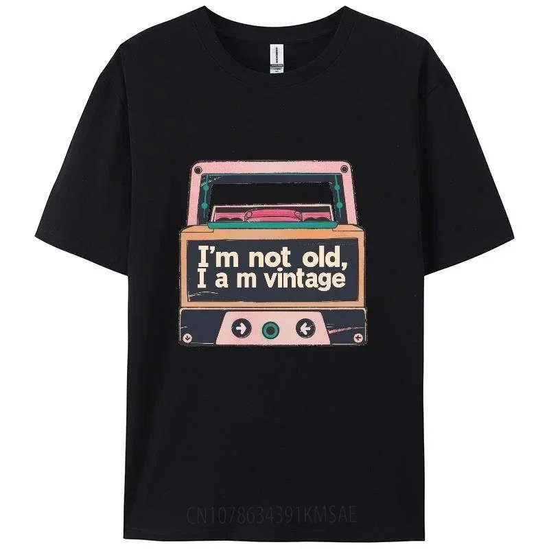 Camiseta feminina de manga curta berserk, estampa de rádio vintage, algodão, face dupla, roupa de férias, engraçado, roupa de fundação