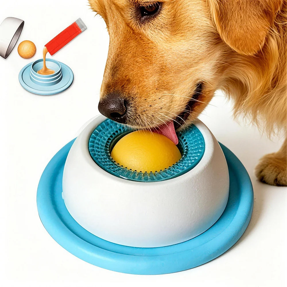 Funny Interactive Pet Lick Promotes Dental Health Self-Soothing Snack Bowl Training Yogurt Licking Plate for Dogs Cats