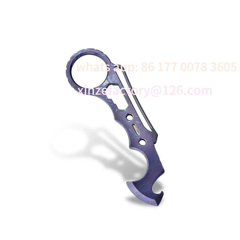 

Customizable Multi-functional Titanium Alloy Crowbar Bottle Opener Self Defense EDC Tools Emergency Glass Breaker Survival