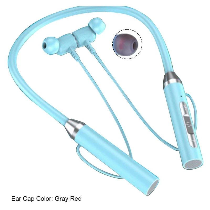 سماعة بلوتوث لاسلكية، نوع الرقبة، ستيريو للحد من الضوضاء، بطاقة توصيل عالمية، سماعة أذن رياضية، ميكروفون