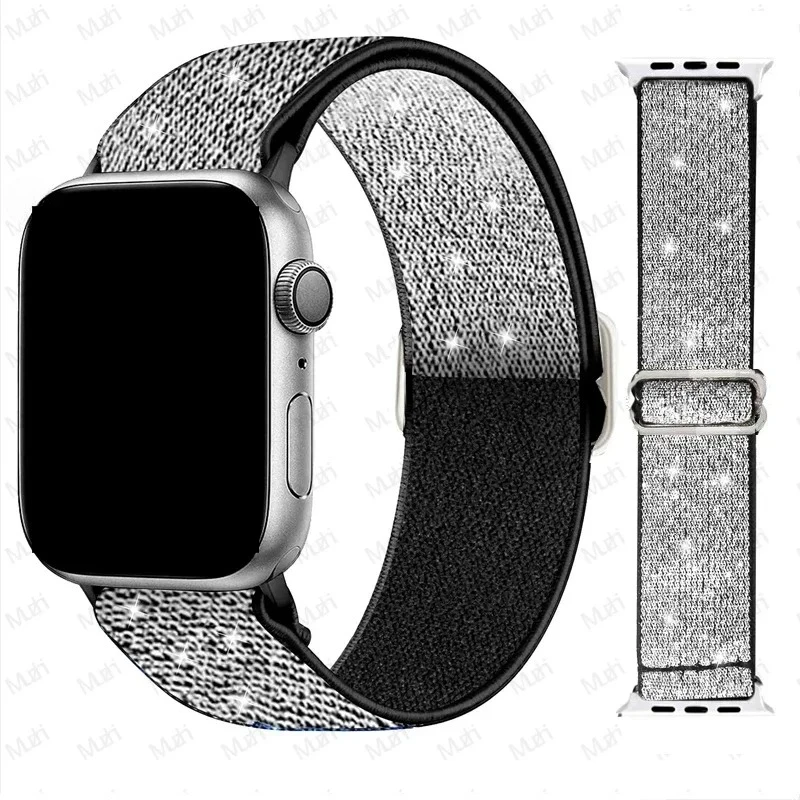 Bracelet en Nylon pour Apple Watch 10 bandes 46mm 42mm Ultra 2 49mm 41mm 45mm 44mm Bracelet élastique bohème iWatch série 9 8 7 6 5 4 Se
