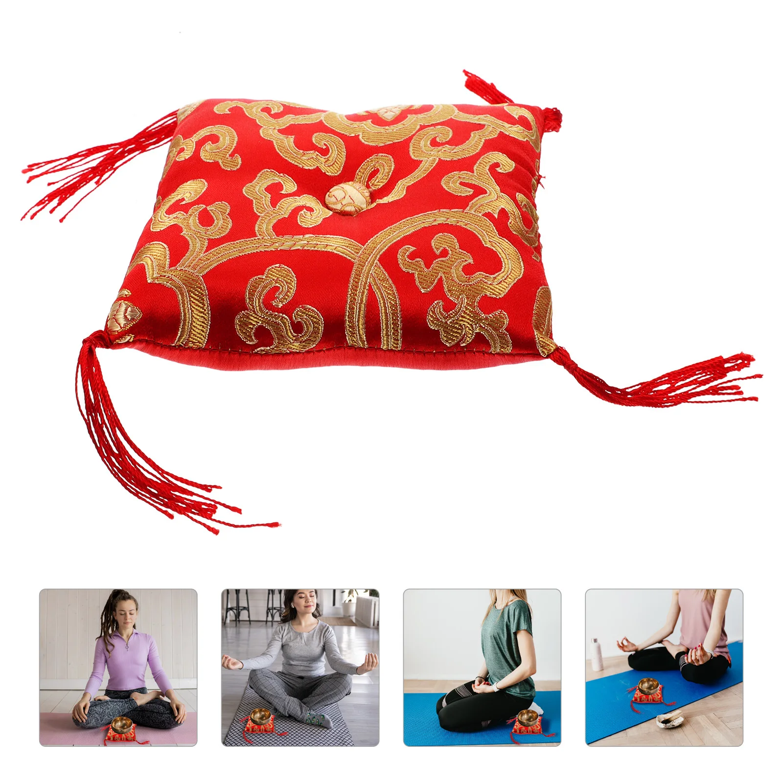 اليدوية جرس الموسيقى وسادة وعاء الصوت التبتية حجم التأمل حصيرة لليوجا الاسترخاء العلاج الصوتي #6