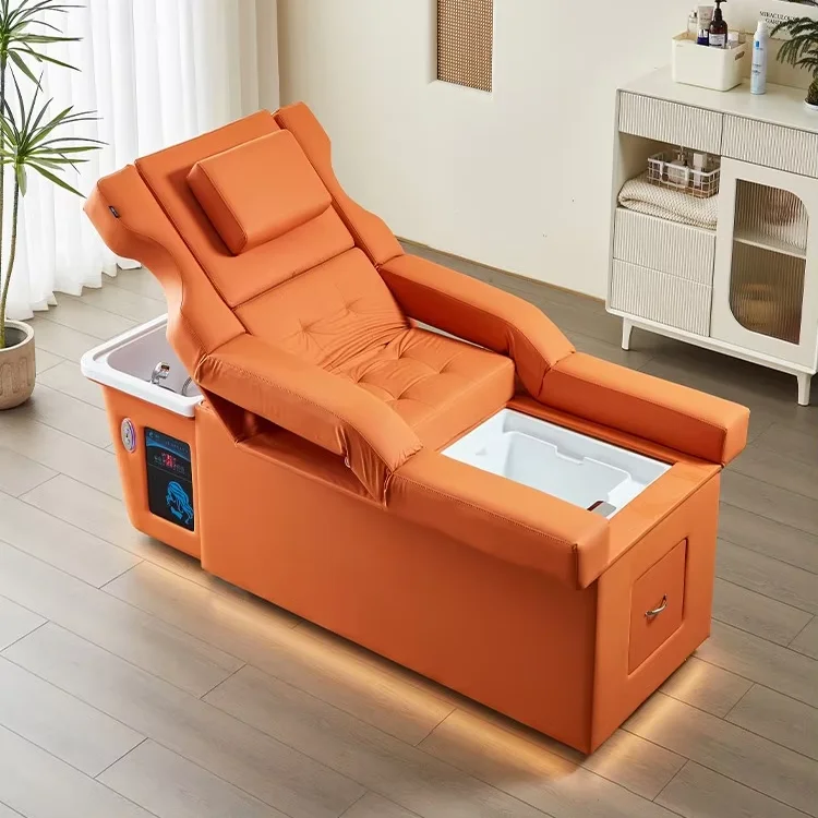 

!@！@2026 Portable Eco-Friendly Modern Design Spa Massage Bed Ceramic Basin Shampoo Pedicure Equipment Hair Beauty Salons Include