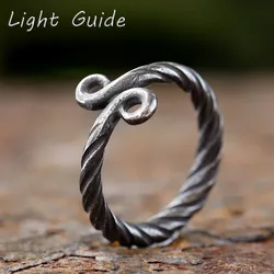 2024 NEW Men's 316L stainlesssteel Vintage Odin Norse Viking style troll cross Amulet ring for teen fashion Jewelry