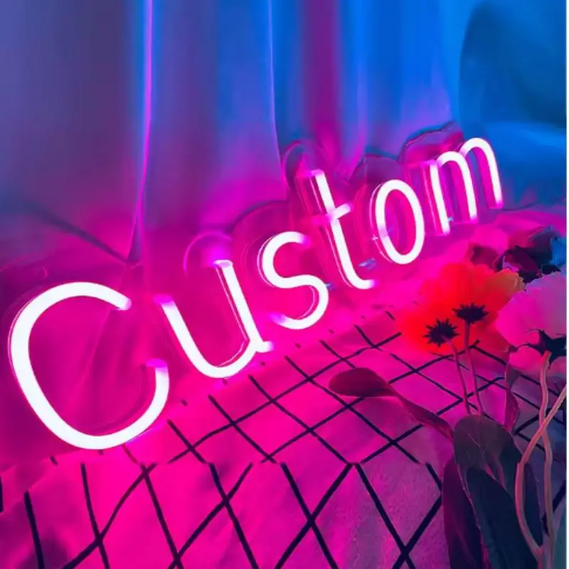 Custom Neon Sign Led Lights Personalize Name Sign Game Room Decor Wedding Birthday Party Home Decor Bar Shop Bussiness Signboard