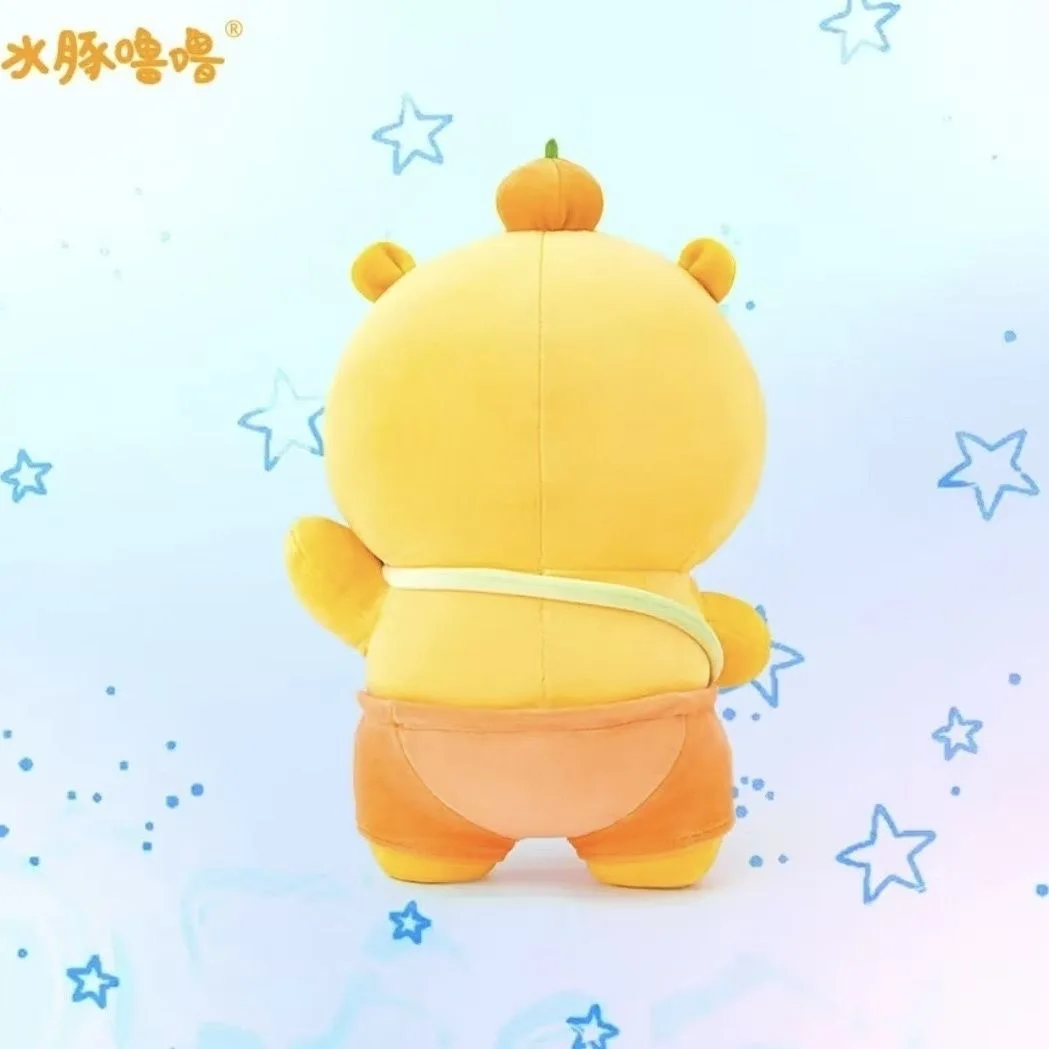 Plush Doll Orange Capybara Lulu Soft Stuffed Toy Pufferfish Crossbody Bag Throw Pillow For Sofa Home Decoration Adult Gift