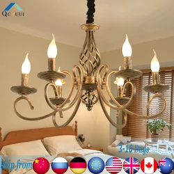 Ganeed Vintage Chandelier Antique Bronze Hanging Light Farmhouse Golden Lamp Retro Pendant For Living Room Hotel Lobby Home Bar