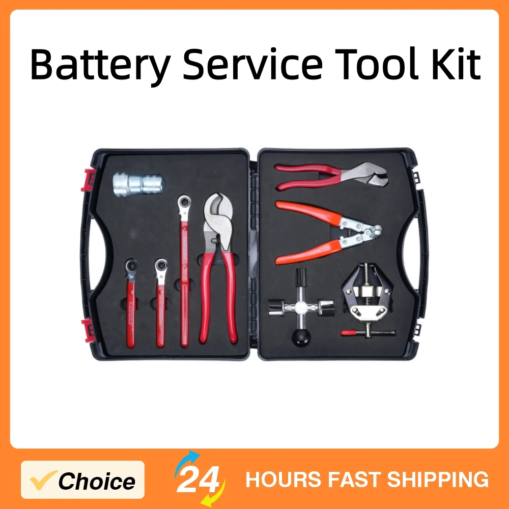 

9pcs Car Battery Terminal Service Kit for Most Battery Maintenance Metal High Versatile Spreader Puller Plier Battery Repair Kit