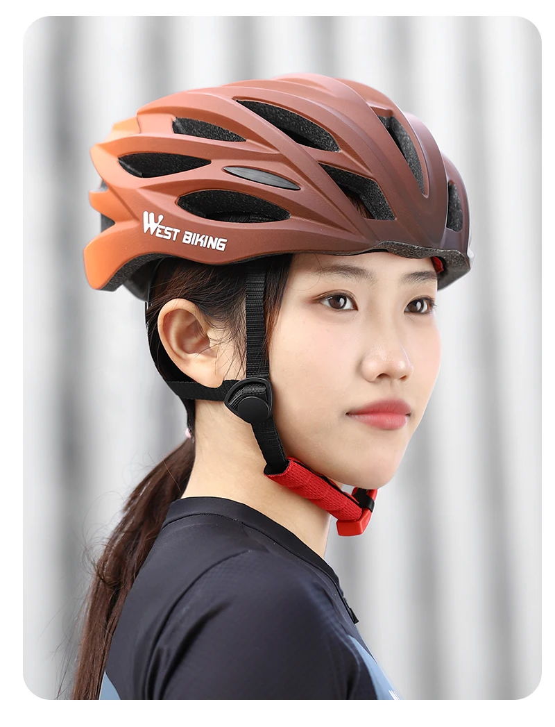 WEST BIKING Fahrradhelm Ultraleicht Integral Geformt 28 Belüftungsöffnungen Farbverlauf Verstellbare Größe M L Rennrad MTB Fahrradhelm Unisex – Detail 19