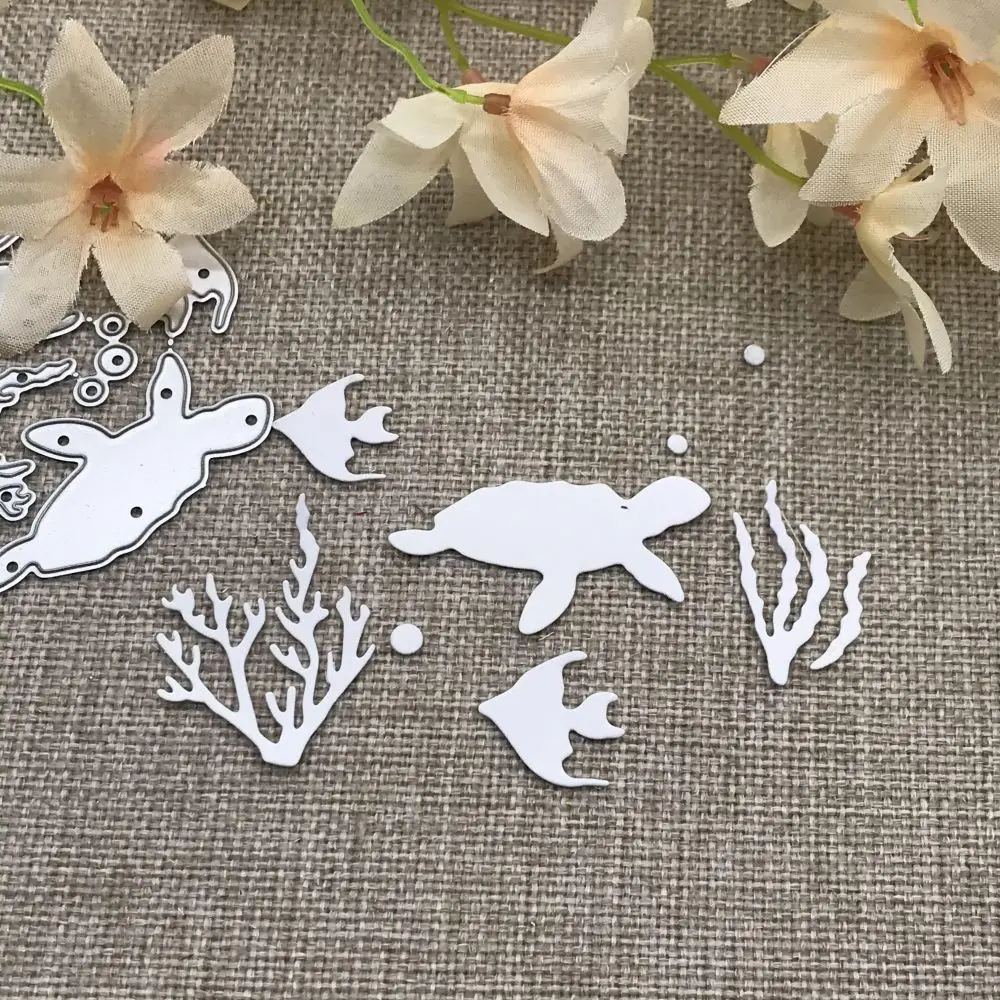 Turtle fish water grass Metal Cutting Dies Stencils For DIY Scrapbooking Decorative Handcraft Die Cutting Template Mold