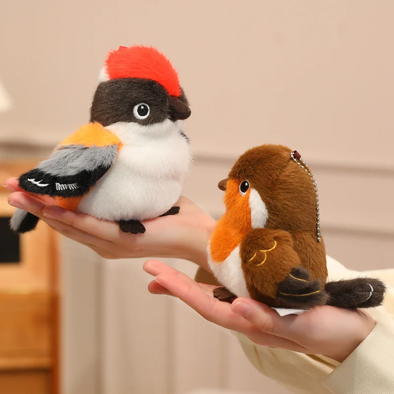 Heiß begehrter 14cm Kawaii Vogel Plüsch-Anhänger Schlüsselanhänger, Simulierter Papagei mit Vogelnest, Anime Niedliche Geschenke für Mädchen und Kinder