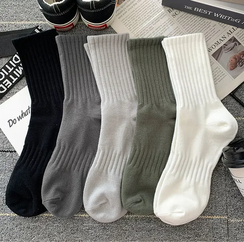 

NEW 6pairs Unisex Pure Cotton Socks Black White Solid Designer Soft Breathable Outdoor Sport Sock Ankle Business Socks Men Women