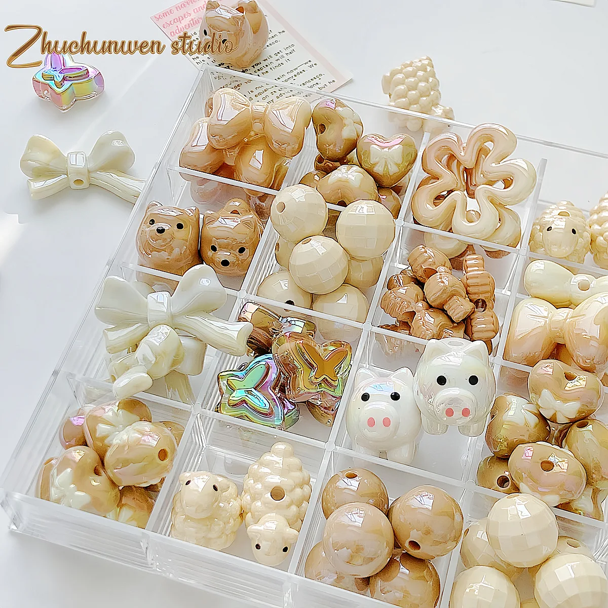 5 Pcs Heavy Duty Industrial Hand Painted Acrylic Beads Spacer Beads for Jewelry Making DIY Bracelet Necklace Pendant Accessories