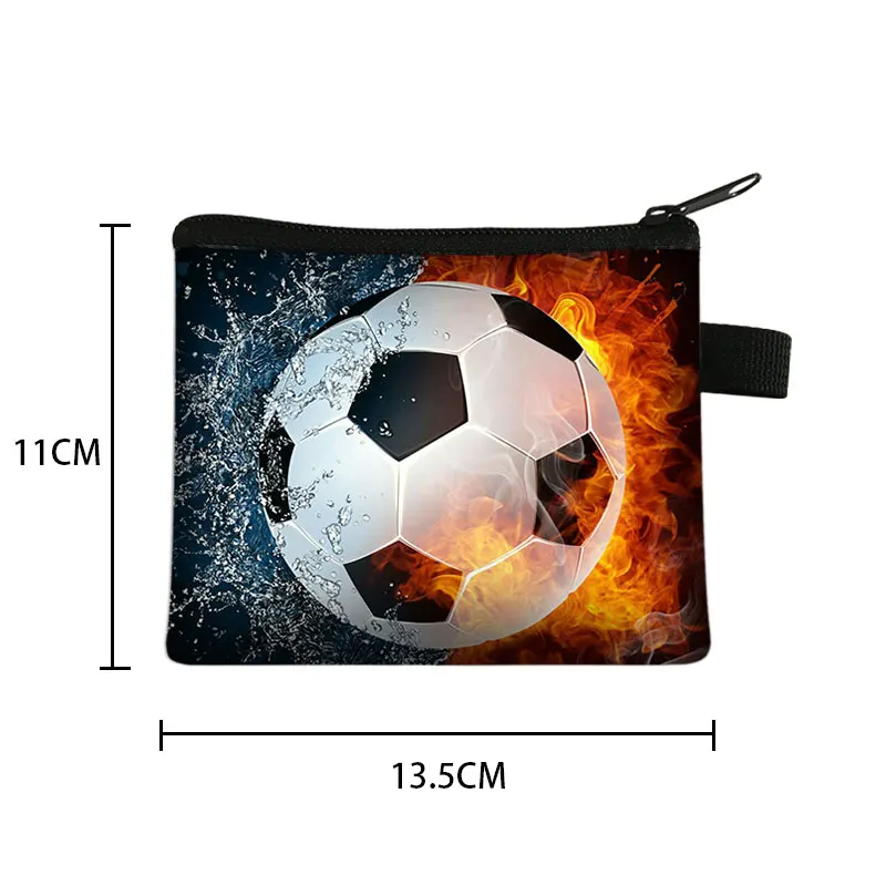 Footbally Soccerly Print Coin Purse Women Men Wallet Boys Girls Change Money Bag Key and Card Holder Bags Mini Bag Wallet Sac