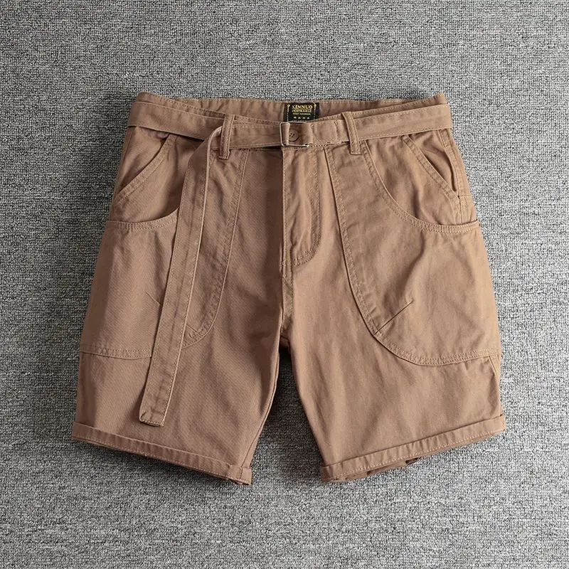 

Ретро-американские рабочие шорты для мужчин, 3D, с большими карманами, износостойкие, для активного отдыха, грязеотталкивающие, рабочие брюки-карго (3/4 или 5/8 длины)