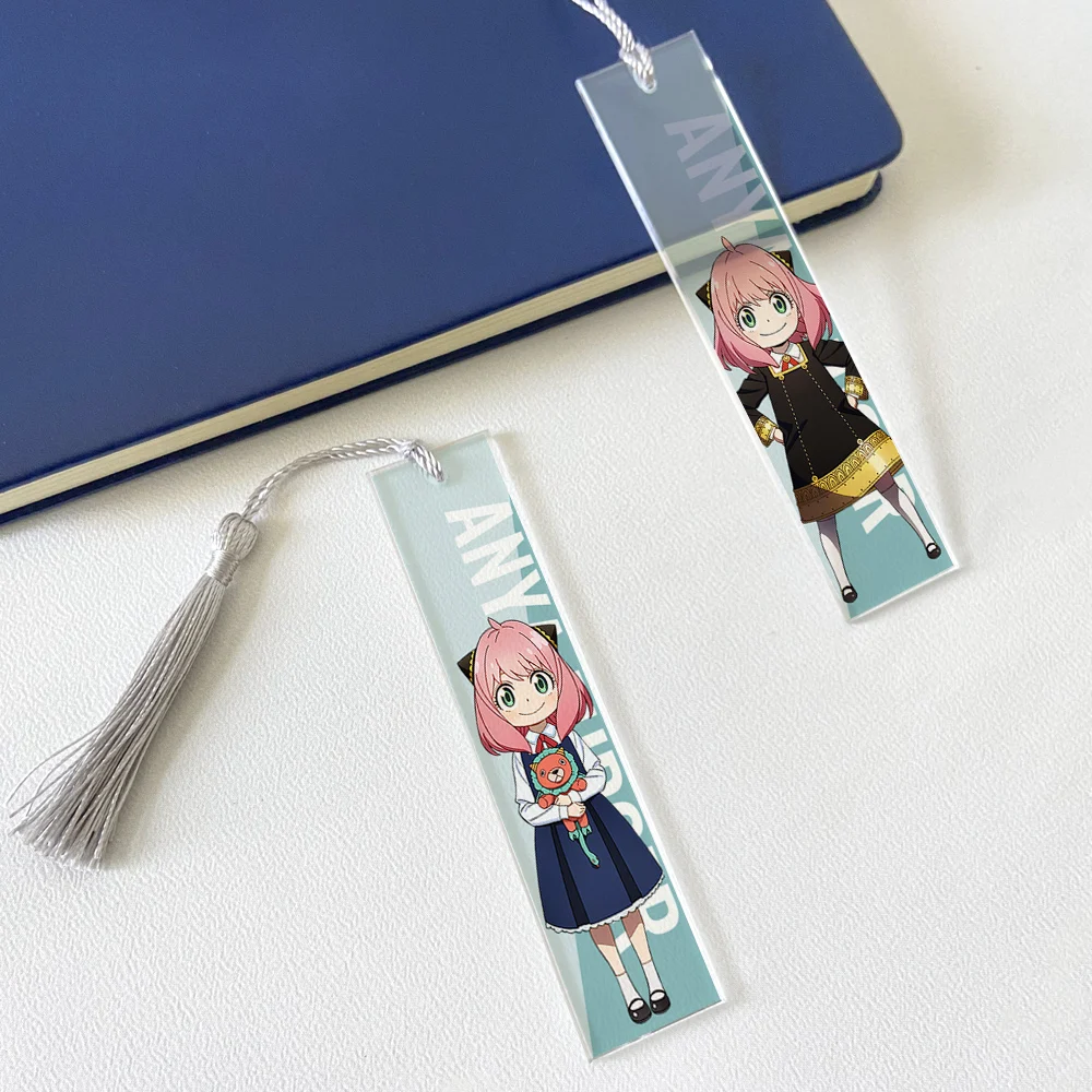 Anime SPY×FAMILY Anya Forger Crystal Transparent Bookmark Creative Bookmarks 3424 Stationery Accessories