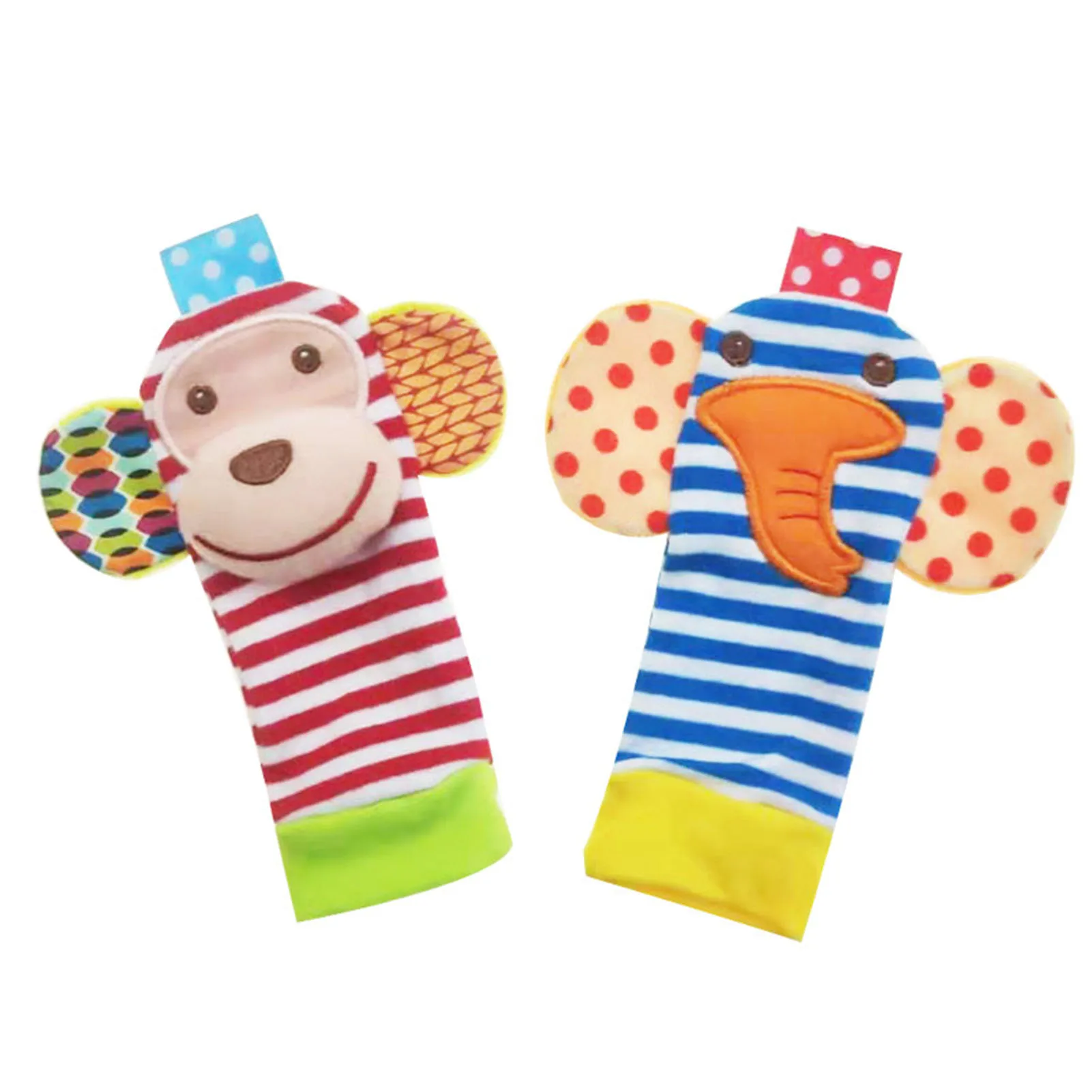 Baby Wrist Strap Foot Rattle Socks Skin-friendly Odorless Wrist Strap Rattle Sock Soothing Toys for Christmas Thanksgiving New