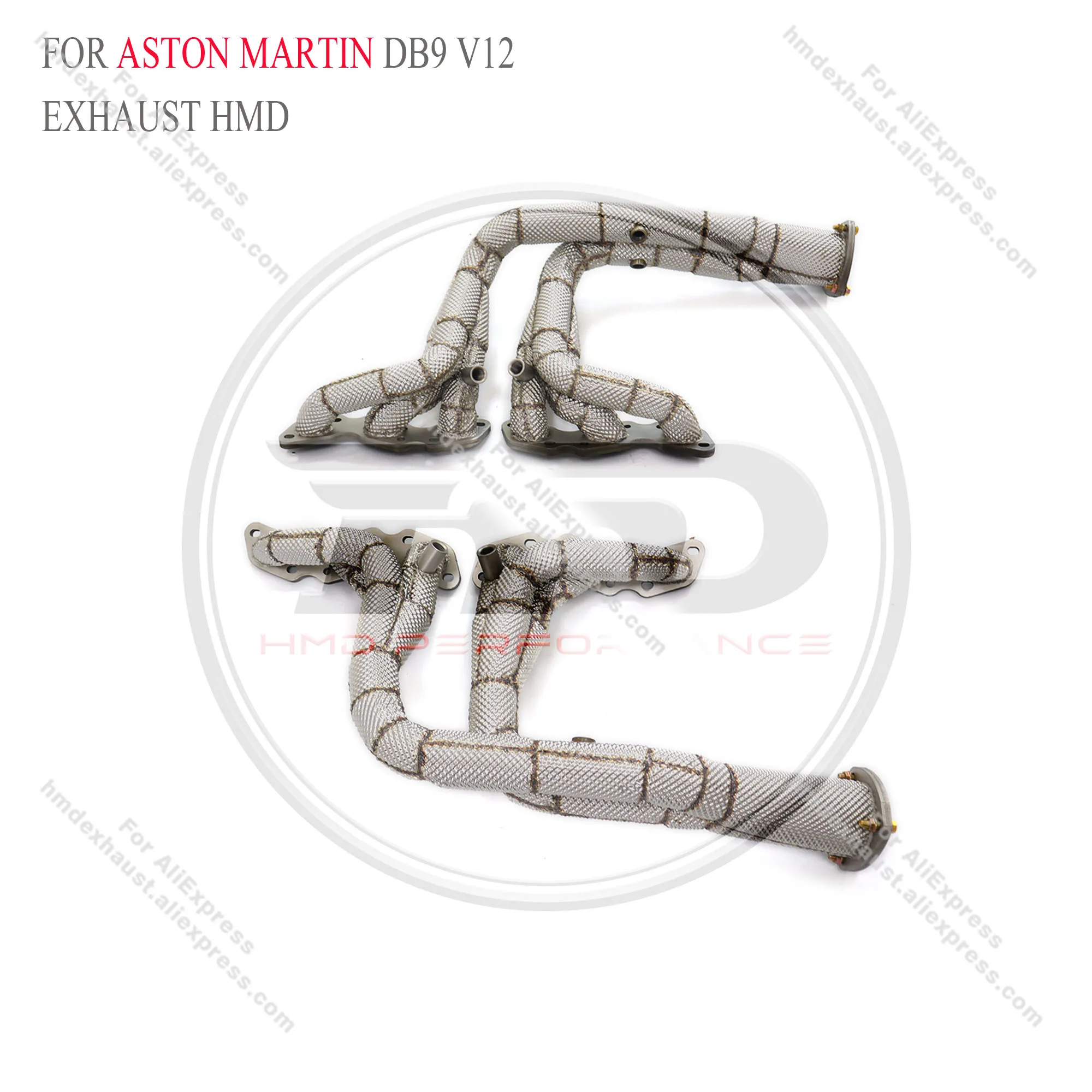 HMD Exhaust System Performance manifold for Aston Martin DB9 V12 6.0L With Heat Shield Without catless