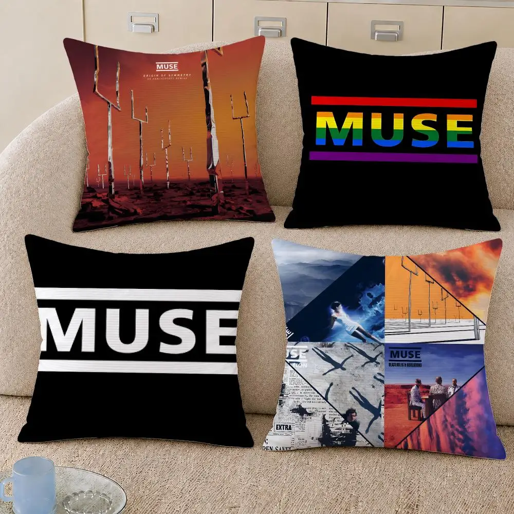 Band Muse Alt Rock Absolution Cushion Cover Decorative Pillowcase Soft Short Plush Cozy Durable Sofa Home Decor Items Gift
