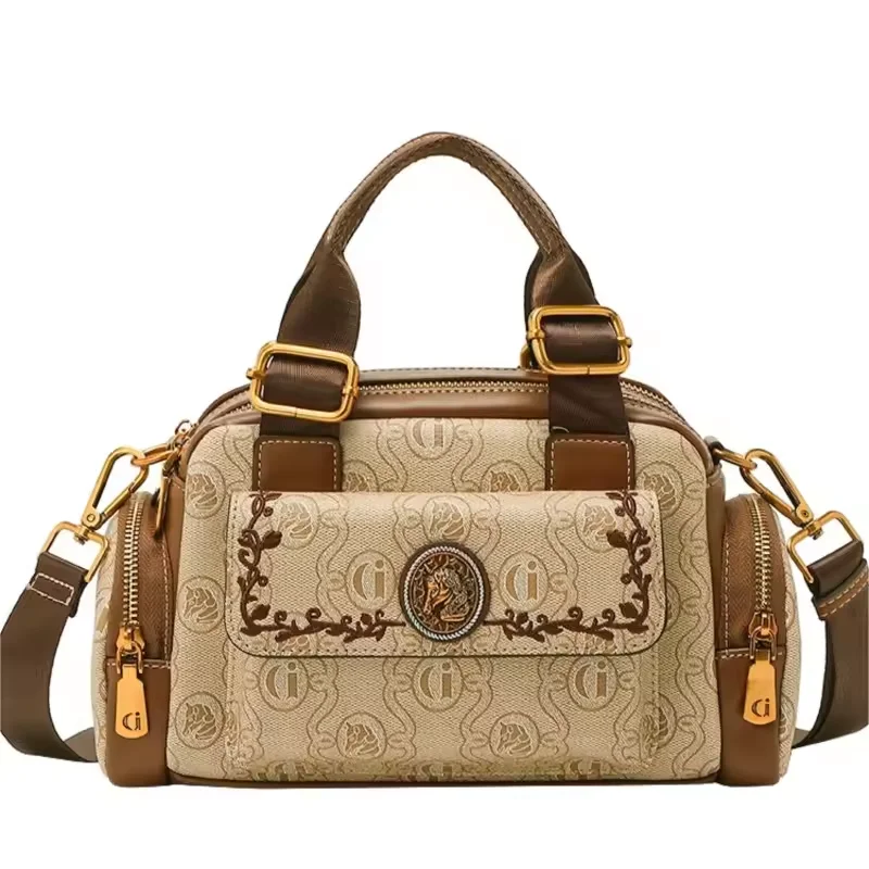 

2025 New Women's Luxury Handbag Designer Retro Single Shoulder Crossbody Bag Genuine Leather Women's Bag