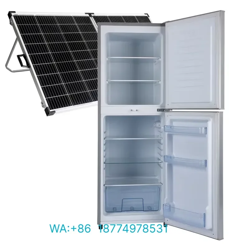198L DC Compressor Upright Refrigerator Double Door Top Freezer Vertical Solar Bottom Fridge Energy Efficient Mechanical