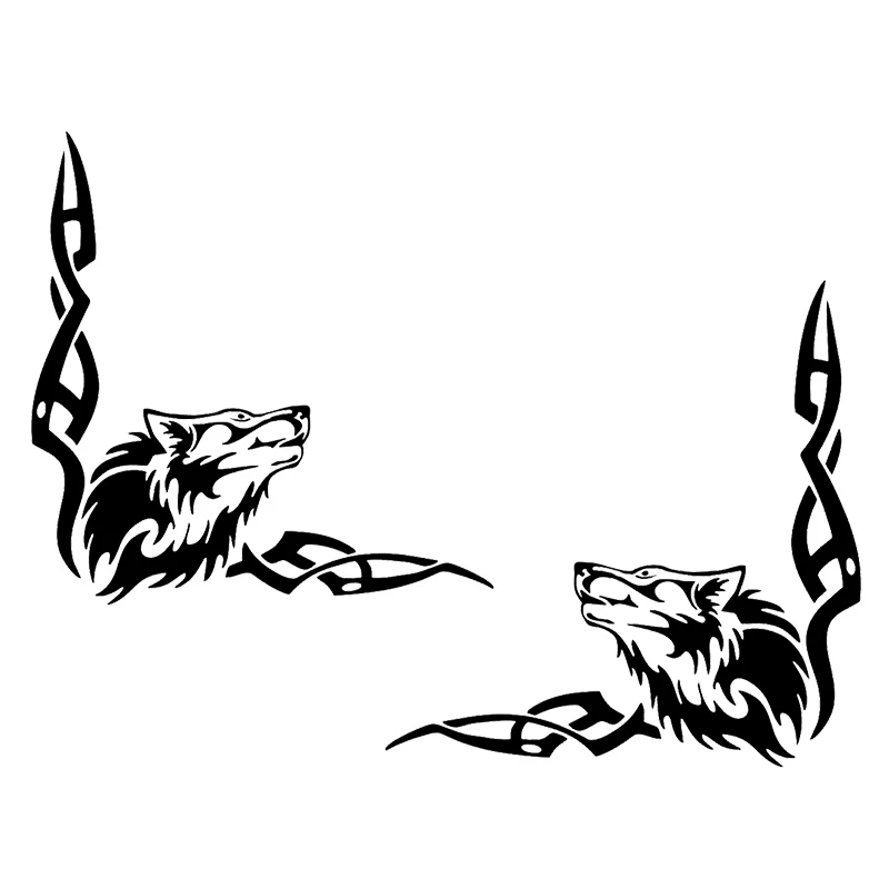 

V1176# Die-Cut Vinyl Decal Волк на угол окна Car Sticker Waterproof Auto Decors on Car Body Bumper Rear Window Laptop