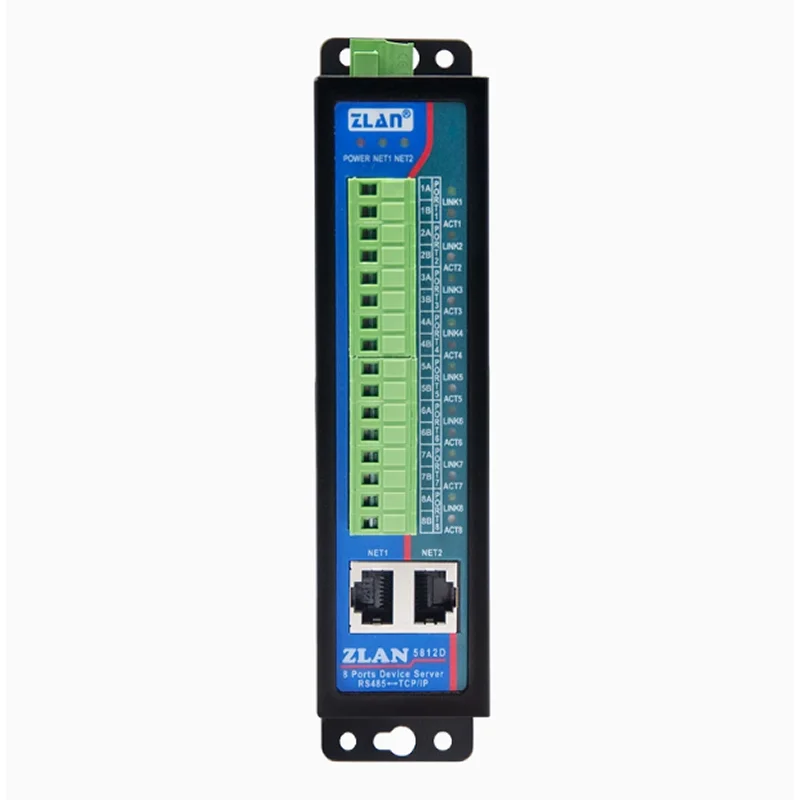 [ZLAN] Guide rail 8 serial port server Eight Road RS485 multi -serial port to Ethernet Modbus/MQTT gateway RTU to TCP industrial