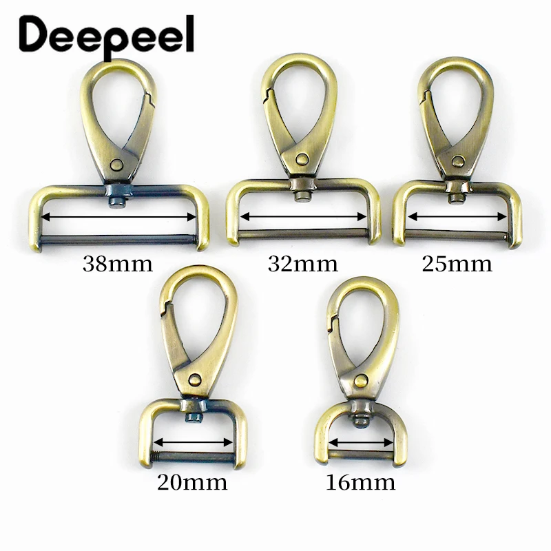 2Pcs Deepeel 13-38mm Metal Bag Buckles Lobster Swivel Detachable Clasp KeyChain Handbag Webbing No-Sewing Hardware Accessories