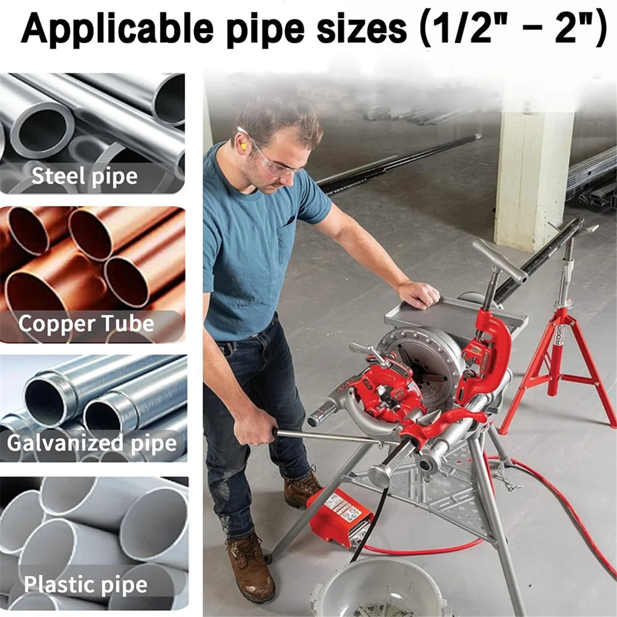 

ABNJ 4Pcs Thread Cutting Tool 47770 - 1 in to 2 in Pipes,Compatible with 300,535,1822-I and 1224 Pipe Thread Cutting Machines