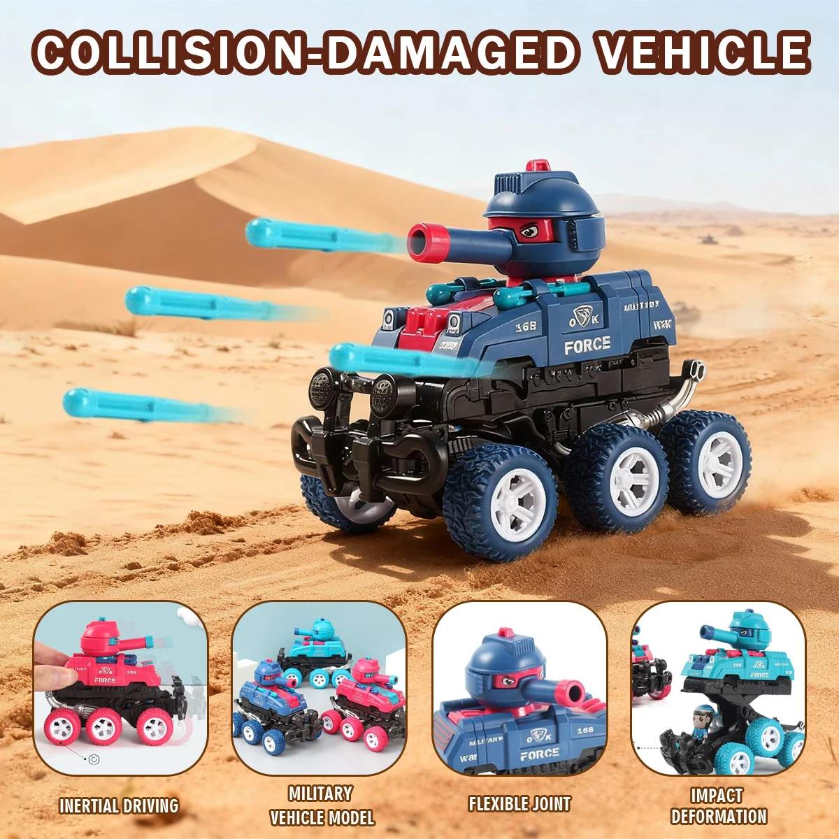 

Детская трансформируемая игрушка-танк, шестиколесная инерционная модель внедорожника, имитационная модель, поддержка съемки, столкновений, подарки для детей