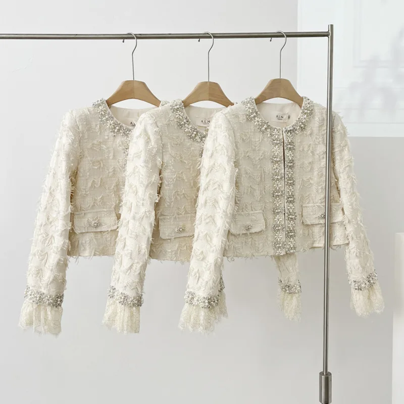 

Korean Fashion Sweet All-Match Woolen Coat Outerwears chaquetas veste 2025 autumn winter Tweed Jackets For Women 2025