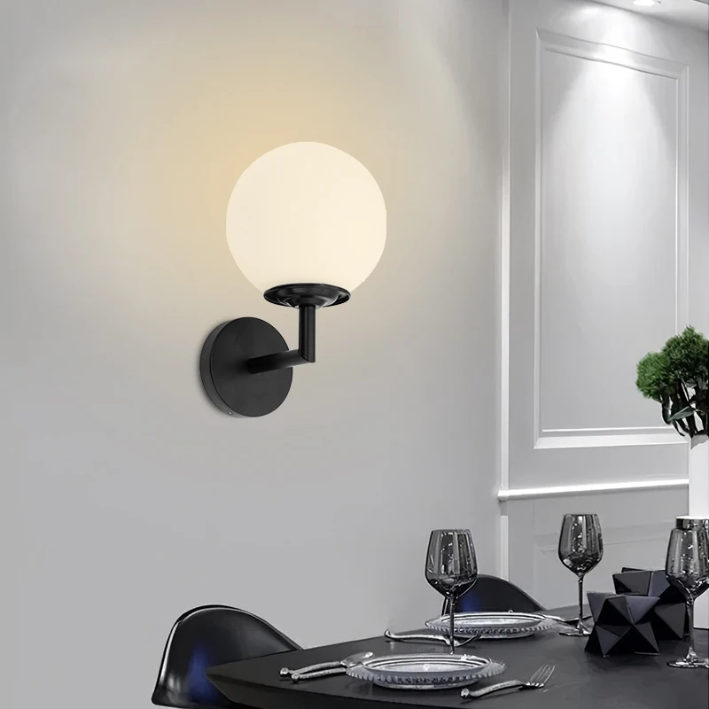 

Скандинавские современные настенные светильники для спальни, светодиодные настенные светильники-шары из ПВХ, настенные бра, освещение для ванной комнаты, зеркала, лестницы