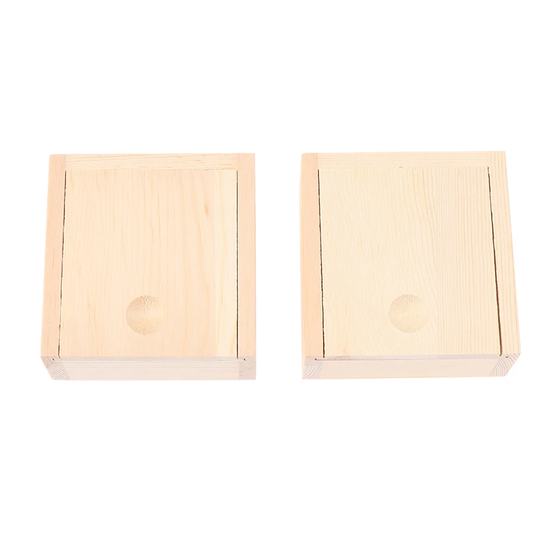 Wooden Box Unfinished Storage Box with Slide Top Natural Candlenut Card Keeper Wood Jewelry Box for Storage and Home Decoration