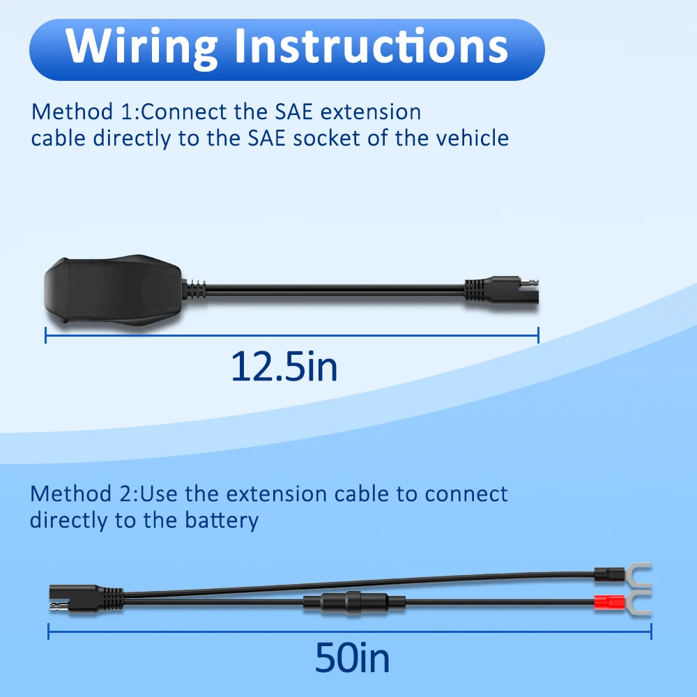 Extractme Motorcycle USB Charger SAE to USB Adapter Waterproof Automatically ON/Off Switch DC 9V-24V USB C Motorcycle Charger