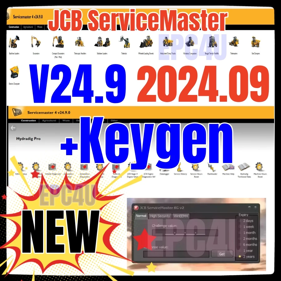 JCB ServiceMaster 4 V24.9  [092024] Diagnostic Software+JCB keygen Full Unlocked Or  (V23.2.7) [03/2023]+Keygen